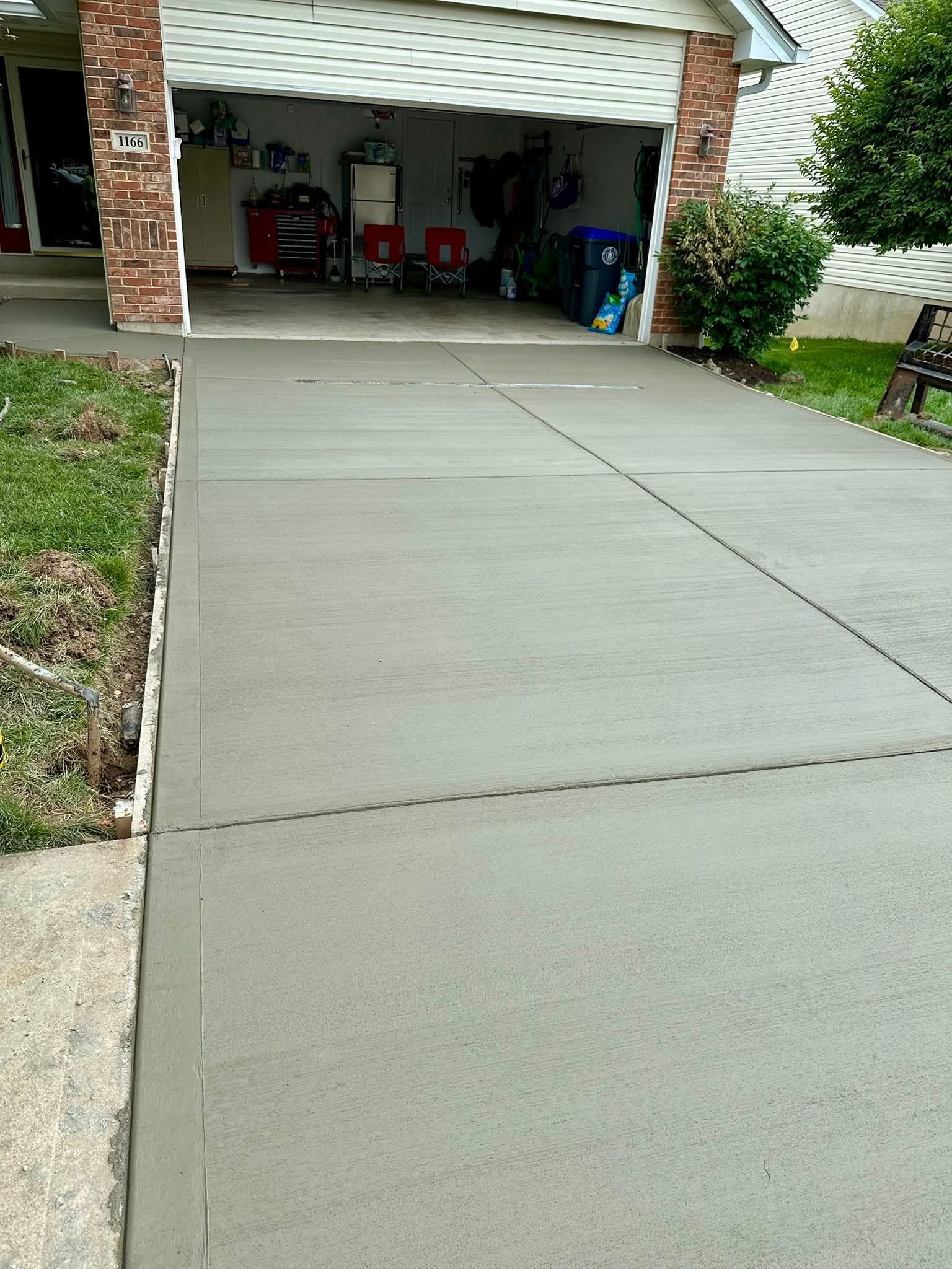 New concrete driveway